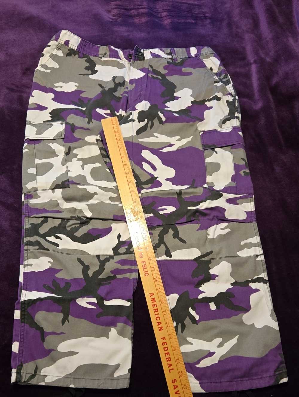 Purple & Gray Camo Cargo Pants